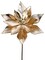24" Champagne Retro Poinsettia Stem with Jingle Bells - Vintage Christmas Floral Decoration